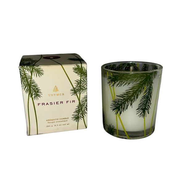 Thymes Frasier Fir Candle, 6.5 oz, scented with fir, cedarwood-Christmas Gifts - Picture 1 of 2